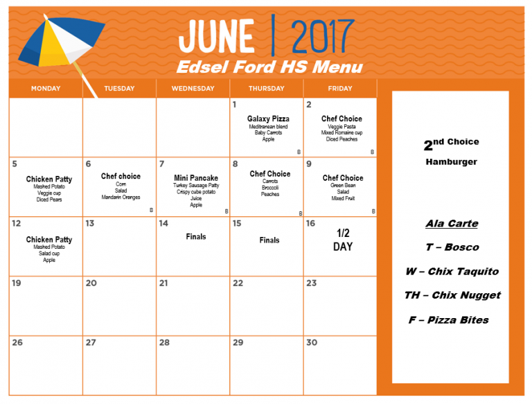 June Lunch Menu Edsel Ford High School june-lunch-menu-edsel-ford-high-school