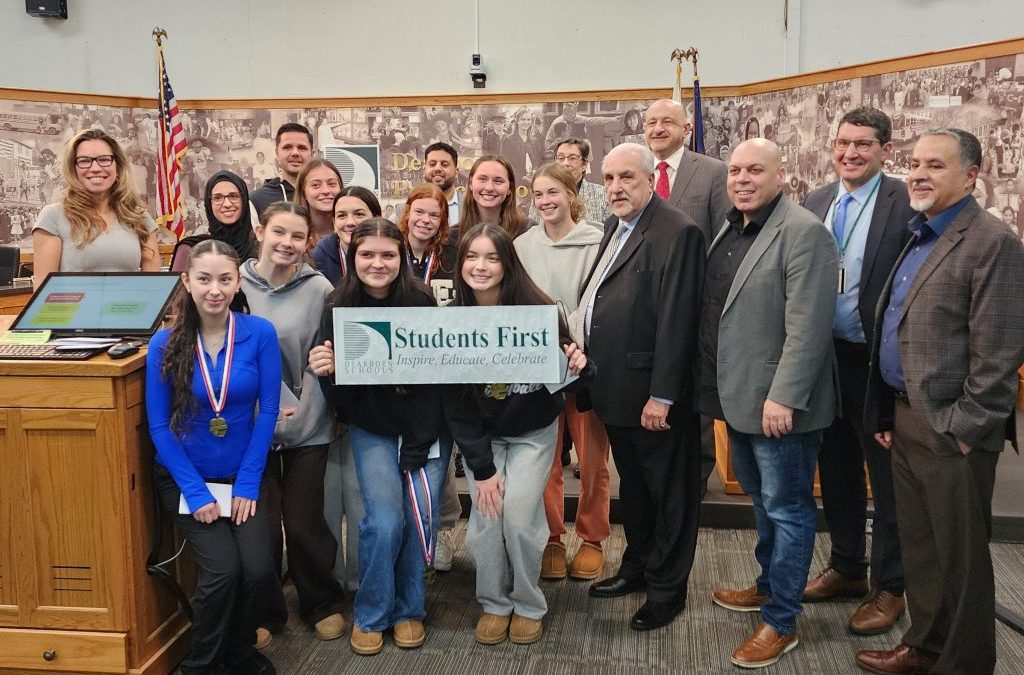 Varsity Volleyball Team Recognized at Board Meeting