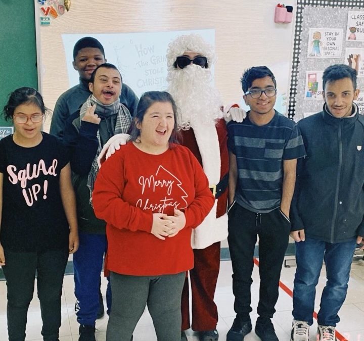 Santa makes a visit to some of our classes. Happy Holidays!