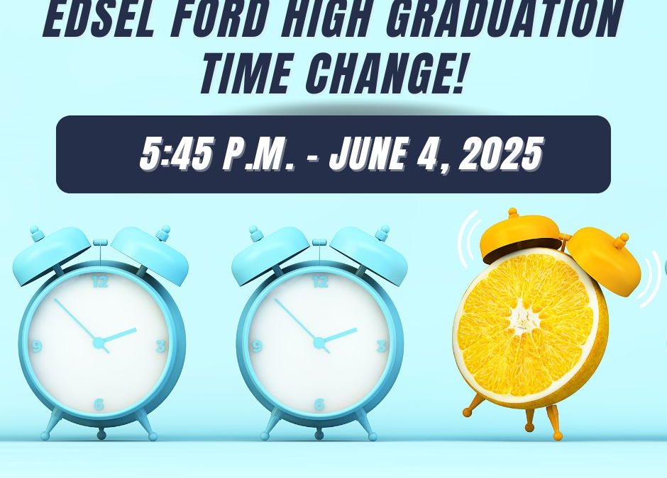 Graduation time change to 5:45 p.m.