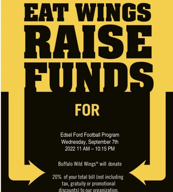 Support our Football Program by eating at Wild Wings this Wednesday!